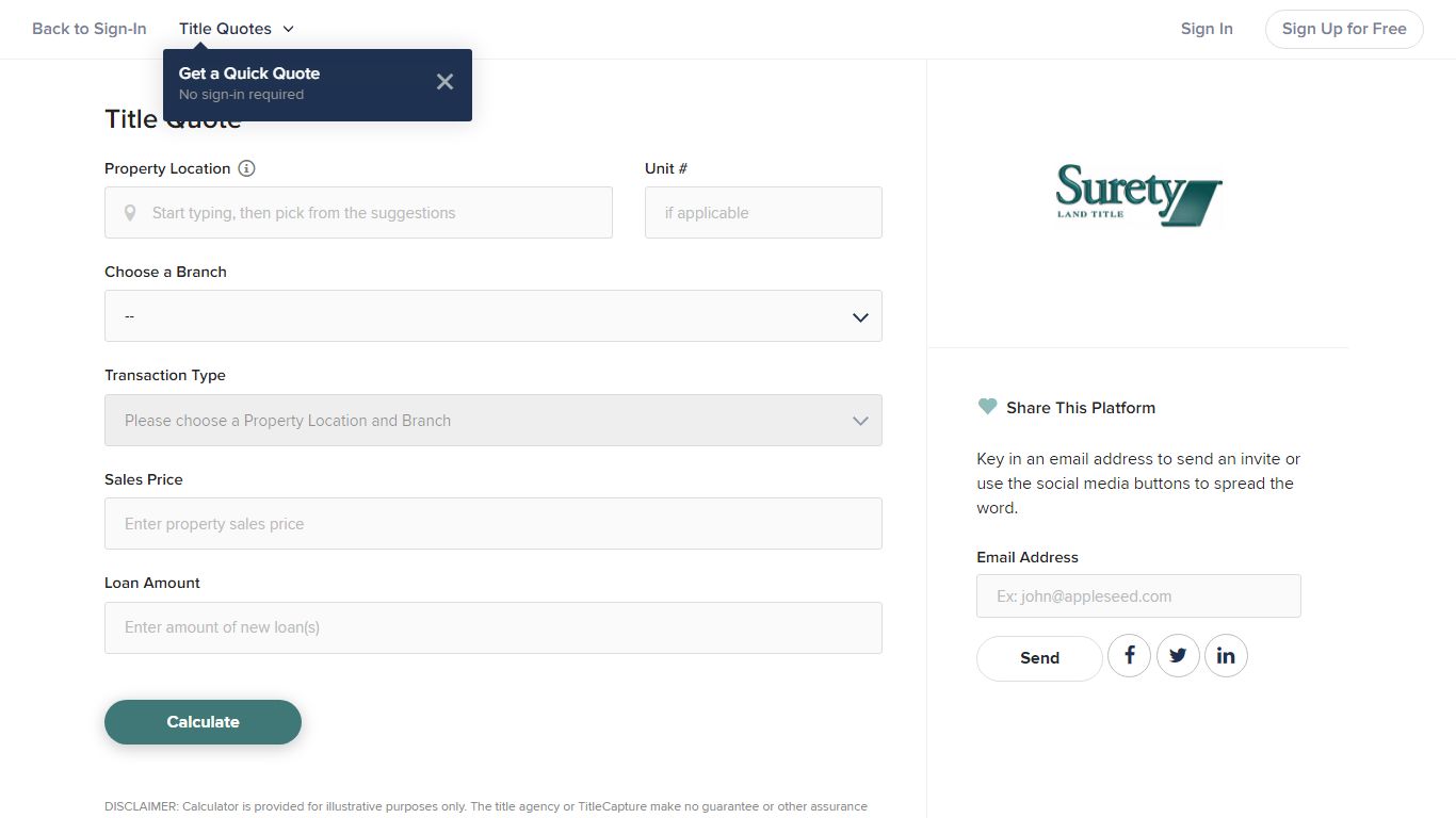 Surety Land Title